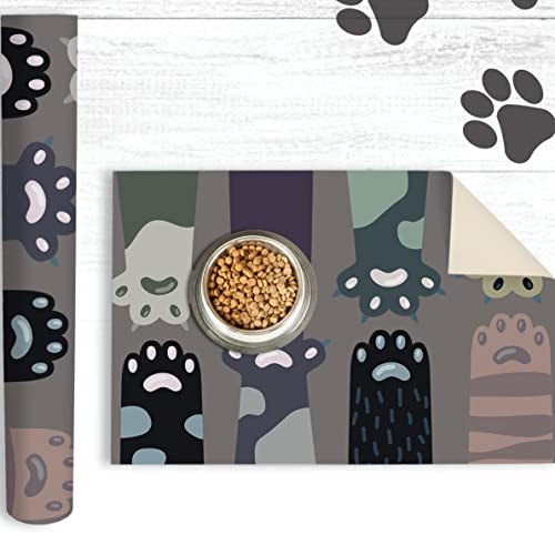 Art Maison Hundenapfmatte für Futter und Wasser, Haustierfuttermatte, Hundefuttermatte für Boden, wasserdicht, rutschfest, strapazierfähig, 30,5 x 55,9 cm von Art Maison