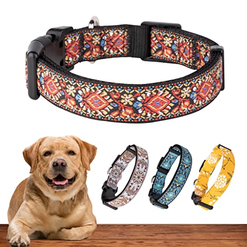 Hundehalsbänder für kleine, mittelgroße und große Hunde – verstellbarem, robustem und langlebigem Halsband, erhältlich in tollen Mustern und Farben Rotes gewebtes Hundehalsband von Art Tribute