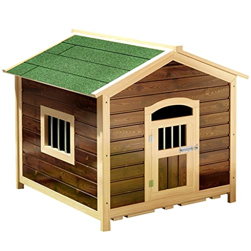 Großes Haustierhaus aus Holz mit regensicherem Dach, Lüftungsfenster und Tür, Haustierkäfig für den Innen- und Außenbereich, Hundebox, Zwinger für Pudel, Samojeden und Katzen von ArtRay