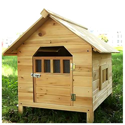 Haustierhaus aus Holz mit Tarn-Regenschutz, Fenstern und Sonnenblende, Haustierkäfig für den Innen- und Außenbereich, Hundehütten, Dogenbox für Teddy, Zwergspitz von ArtRay