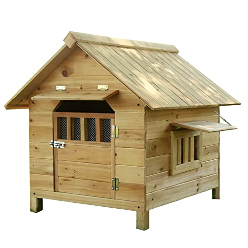 Hundehütten für draußen, Hundehütte aus Holz, Hundehütte, Hundehütte, Villa mit Wasserdichten Dachöffnungen, erhöhtem Boden für draußen und drinnen von ArtRay