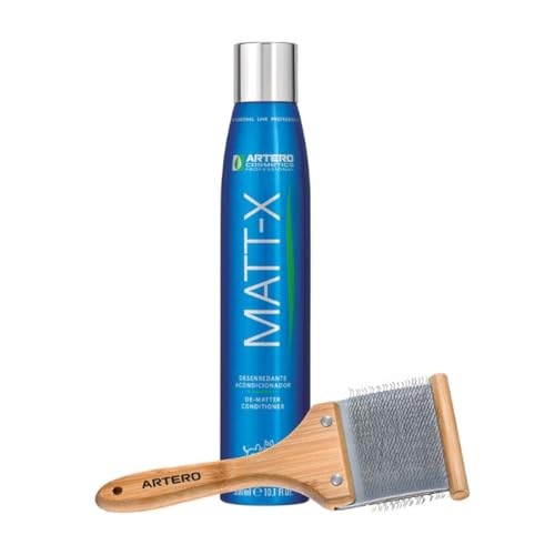 Artero Anti-Tangle Pack – Speziell zum Entwirren und Bürsten von Hunden und Katzen – Lieferumfang: Artero Matt-X Conditioner und Arter Bella 2-in-1 flexible Doppelkarde zum Entwirren von Hunden. Artero Anti-Tangle Pack – Speziell zum Entwirren und Bürsten von Hunden und Katzen – Lieferumfang: Artero Matt-X Conditioner und Arter Bella 2-in-1 flexible Doppelkarde zum Entwirren von Hunden. von Artero
