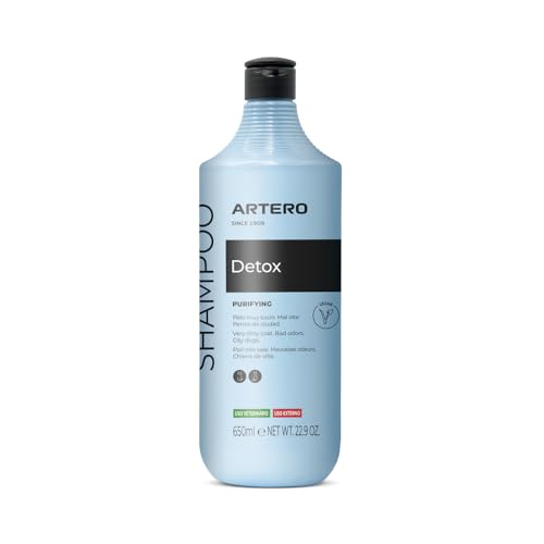 Artero Detox Shampoo für Hunde und Katzen in der Stadt, Tiefenreinigung mit Aktivkohle, Geruchskontrolle und natürlichem Glanz, entfernt Schmutz, sauberes und revitalisiertes Fell (650 ml) von Artero