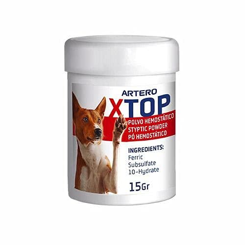 X-Top Hämostatisches Pulver für Haustiere (Hunde und Katzen) Stillt sofort kleine Blutungen, die durch das Krallenschneiden oder durch Kratzer verursacht werden von Artero
