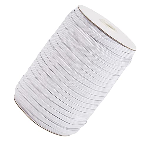 Artibetter Elastisches Flaches Band 1 Rolle Weiße Gummibänder zum Nähen von Elastischen Spulenschnüren zum Nähen von Elastikbändern zum Binden von Seilen Elastische Schnur von Artibetter