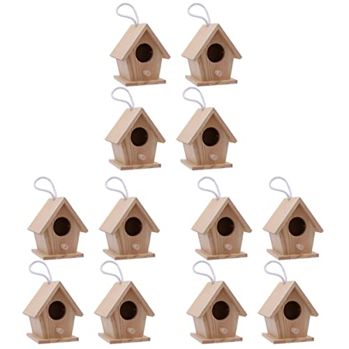 3 Stücke Bemalbare Holzdekoration Schmücken DIY Natürliches Papagei Schlafendes Haning Nest. für Das Kolibri-Haus Das Sitzstangen Die Gartenarbeit Zaunkönig-Ornamente von Artibetter