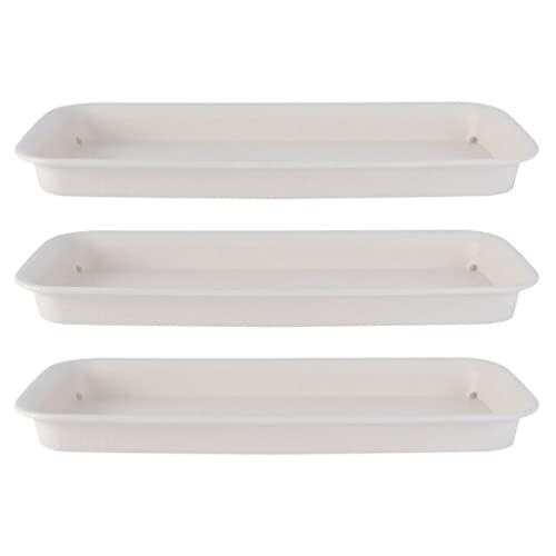 Artibetter 3Er-Pack Rechteckige Untersetzer Für Töpfe – Langlebige Beige Blumentopf-Untersetzer Für Drinnen Und Draußen Auslaufsicherer Wasserauffangbehälter Für Fensterbänke Schreibtische von Artibetter