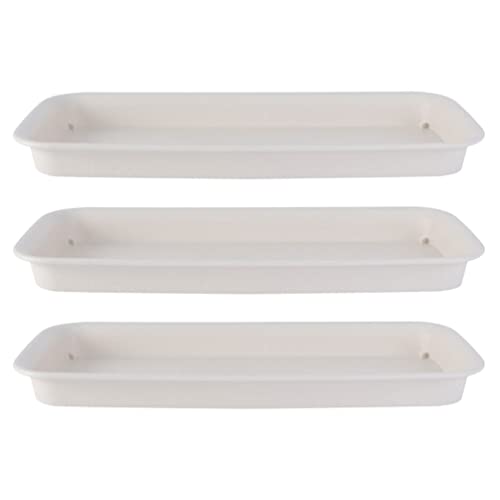 Artibetter 3Er-Pack Rechteckige Untersetzer Für Töpfe – Langlebige Beige Blumentopf-Untersetzer Für Drinnen Und Draußen Auslaufsicherer Wasserauffangbehälter Für Fensterbänke Schreibtische von Artibetter