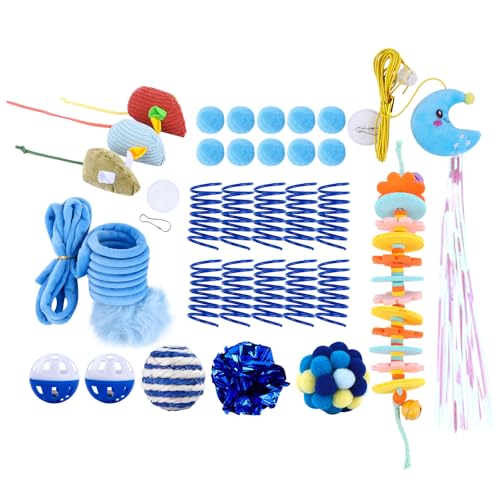 Interaktives Katzenspielzeug-Set – 31-teiliges Kätzchen-Spielzeug-Set mit Türhänge-Teaser, Glocke, flauschigen Bällen, Federn, Beißstab und Katzenminze-Maus – lustiges Indoor-Spiel für Katzen Interaktives Katzenspielzeug-Set – 31-teiliges Kätzchen-Spielzeug-Set mit Türhänge-Teaser, Glocke, flauschigen Bällen, Federn, Beißstab und Katzenminze-Maus – lustiges Indoor-Spiel für Katzen von Artmitz