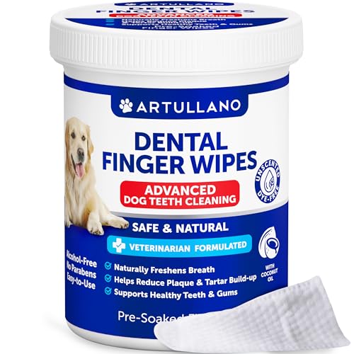 Pet Supples, Hundetücher - Zahnpflege, Mundpflege, frischer Atem - Fingerpads für Hunde - Dental Finger Tücher - Alle Rassen von Artullano