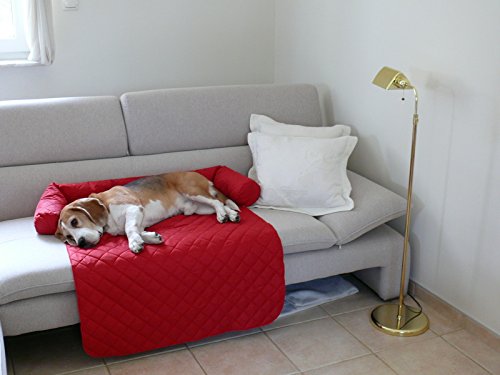 Artur Soja Leo Hundebett Couch L/XL 110 x 110cm ROT Sesselschutz Sofaschutz COUCHPROTECT von Artur Soja