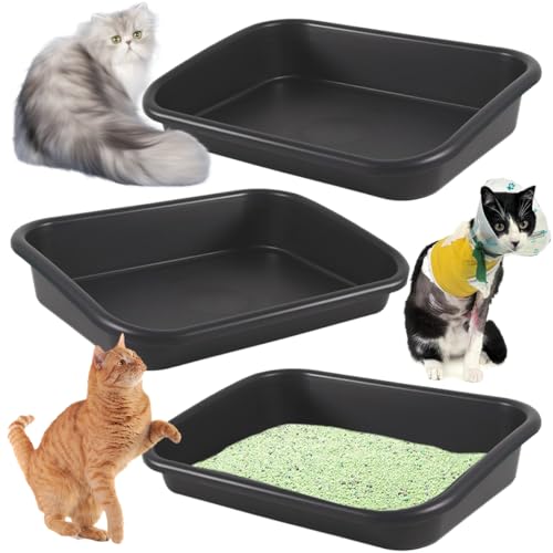Katzentoilette mit niedrigem Einstieg, für ältere Katzen und Kätzchen, leicht zu reinigen, 3 Stück Katzentoilette mit niedrigem Einstieg, für ältere Katzen und Kätzchen, leicht zu reinigen, 3 Stück von Artuxer