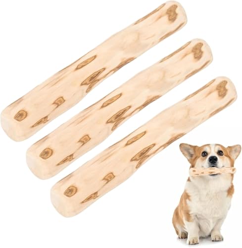 Arvoni 3er Set Kaffeeholz Hundespielzeug - Natürlicher Kauknochen für Zahnreinigung & Dentalpflege bei Hunden - Ideal für kleine & mittlere Hunde (14cm, 1.8-2cm Durchmesser) von Arvoni