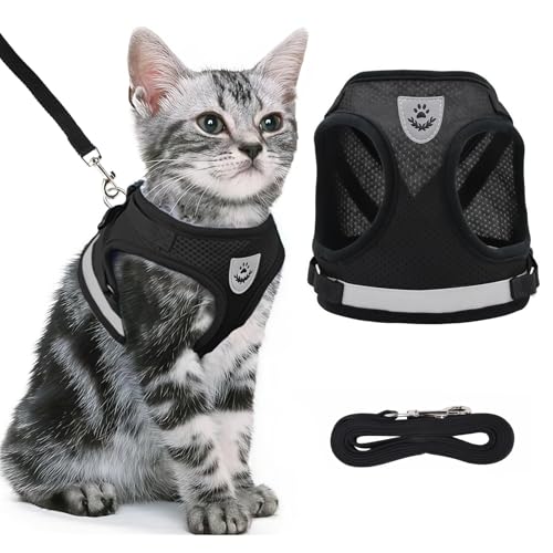 Arvoni Katzengeschirr mit Leine Ausbruchsicher, Katzenleine mit Geschirr für Katzen, Katzengeschirr Ausbruchsicher Verstellbares mit Reflektierenden Streifen, für Kitten Hunde Arvoni Katzengeschirr mit Leine Ausbruchsicher, Katzenleine mit Geschirr für Katzen, Katzengeschirr Ausbruchsicher Verstellbares mit Reflektierenden Streifen, für Kitten Hunde von Arvoni