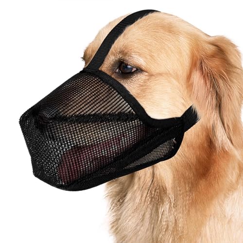 Arvoni Maulkorb für Große Hunde, Atmungsaktiv Bequem Maulkorb Mittlere Hunde, Soft Maulkorb Hund für Kleine Mittlere und Große (Schwarz, L) von Arvoni