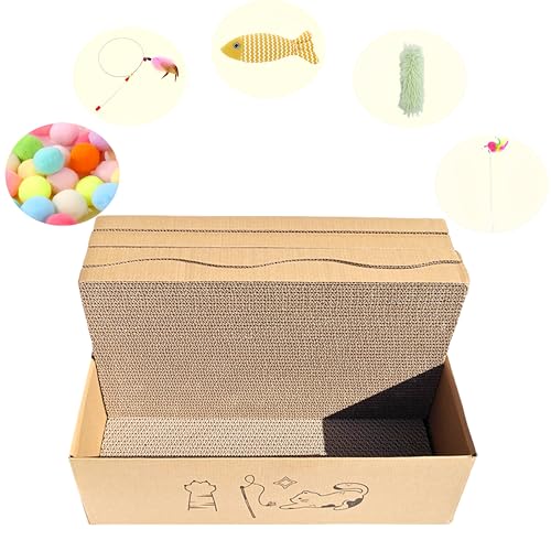 Arzyolahto Kratzbrett Katze, 5er-Set, Katzenkratzbox mit hochwertiger Karton, Doppelseitige Kratzpappe für Katzen Arzyolahto Kratzbrett Katze, 5er-Set, Katzenkratzbox mit hochwertiger Karton, Doppelseitige Kratzpappe für Katzen von Arzyolahto