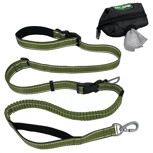 Taktische Hundeleine mit Auto-Sicherheitsgurt für mittelgroße und große Hunde, 1,5 - 2,4 m, verstellbar, starkes Bungee, stoßdämpfende Leine für Training, doppelt gepolsterter Griff, Hundeleine für Taktische Hundeleine mit Auto-Sicherheitsgurt für mittelgroße und große Hunde, 1,5 - 2,4 m, verstellbar, starkes Bungee, stoßdämpfende Leine für Training, doppelt gepolsterter Griff, Hundeleine für von Arzyolahto