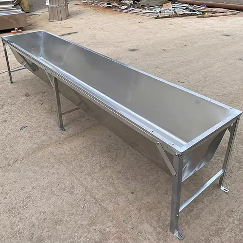 Futtertrog für Kuh, Metall, großes Fassungsvermögen, 50 cm, 100 cm, 195 cm, kleiner Futtertrog, Hühner, Schwein, Ziegen, Pferde, Weide mit 30 cm hohem Ständer (L 195 cm) von Asfgchh