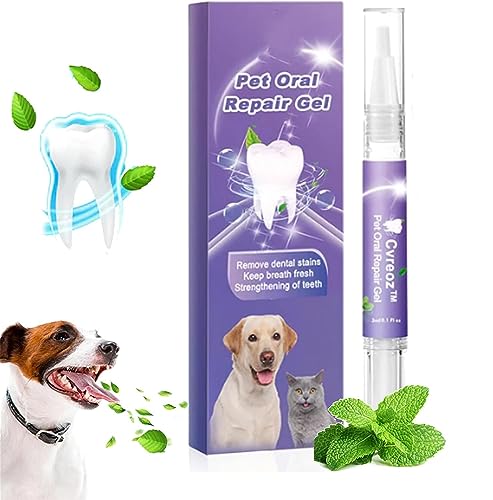 Ashopfun Cvreoz Oral Repair Gel für Haustiere, Mund-Aufbaugel, Haustier-Atem-Erfrischer, Gel-Pflege, beseitigt schlechten Atem, zielt auf Zahnstein ab, Zahnaufhellung, repariert das Zahnfleisch, hält von Ashopfun