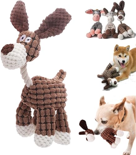 Ashopfun Petsboro Bitebuddy Hundespielzeug, Plüsch-Kauspielzeug, niedliches weiches Hundespielzeug für schwere Kauer (braun) von Ashopfun