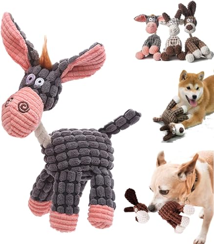 Ashopfun Petsboro Bitebuddy Hundespielzeug, Plüsch-Kauspielzeug, niedliches weiches Hundespielzeug für schwere Kauer (grau) von Ashopfun