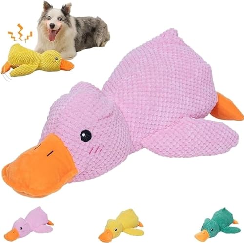 Ashopfun Zentric Quack-Quack Duck Dog Toy,Zentric Dog Toy,Classic Duck Dog Squeak Toy,Zentric Plush Dog Toy,Stuffed Duck Dog Toy,Plush Cute Duck Squeaky Dog Toys for Aggressive Chewers (Pink) von Ashopfun
