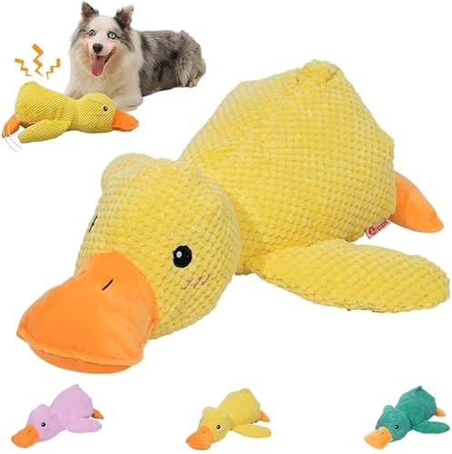 Ashopfun Zentric Quack-Quack-Ente Hundespielzeug, klassisches Enten-Hundespielzeug, Zentrisches Plüsch-Hundespielzeug, Kauspielzeug, Quackenspielzeug für Hunde mit echtem Quackgeräusch (Gelb) von Ashopfun