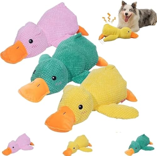 Ashopfun Zentric Quack-Quack-Ente Hundespielzeug, klassisches Enten-Hundespielzeug, Zentrisches Plüsch-Hundespielzeug, Plüsch-Hundespielzeug, Kauspielzeug, Quackende Ente für Hunde mit echtem von Ashopfun