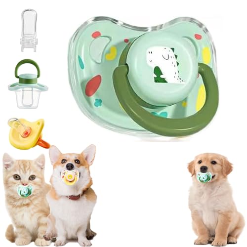 Ashopfun Silikonschnuller für Hunde und Katzen, beruhigender Schnuller für kleine Hunde und Katzen, Grün von Ashopfun