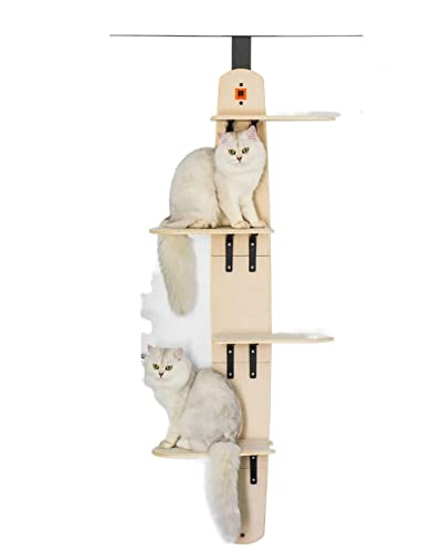 Kratzbaum beherbergt an der Tür hängendes Bett für Katzen aus Kiefernholz, umweltfreundlich, Gute Stabilität, Kratzbrett, einfache Montage, Klettergerüst für Haustiere von AsiLoP