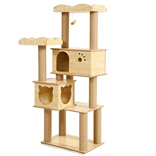 Kratzbaumhäuser, solides Katzen-Klettergerüst, Spielzeug, Krallensäule, Baumbahre, Unterstützung für Haustier-Kratzbrett von AsiLoP