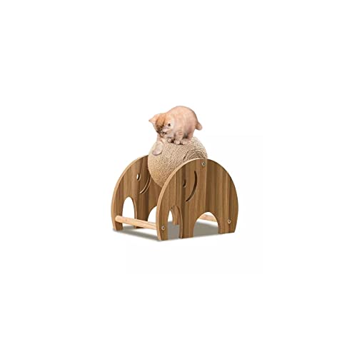 Kratzbaumhäuser Haustierkatzenfang-Kratzball, hölzerner, verschleißfester Sisal-Kratzspielzeug, Kletterturmrahmen, interaktives Katzenschleifklauenbrett (Farbe: Elefant A) (Elefant B) von AsiLoP