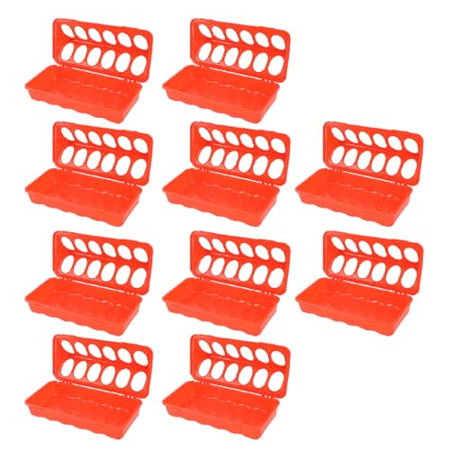 10er-Set Küken-Futterspender und Tränke-Set, Kunststoff-Küken-Futterspender mit Klappdeckel, 12 Löcher, Mehrloch-Vogelfutterspender, Sicherer Kleiner Geflügel-Futterspende von Asixxsix