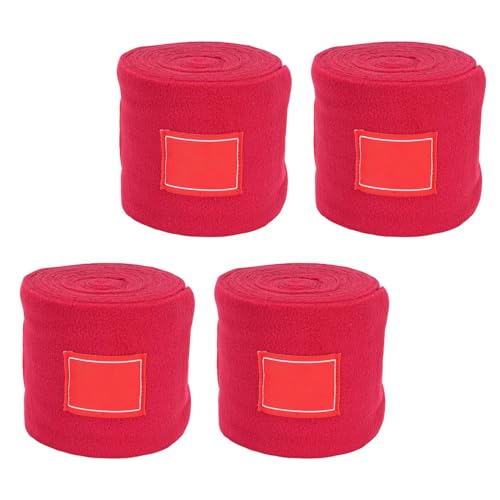 Asixxsix 4er-Pack P olo-Beinbandagen für Pferde, Schützende P olo-Beinbandagen aus Polyester, 18,11 Zoll Länge, 3,94 Zoll Breite, Beinbandage für Reiter, Schutz für Reitstiefel (Rot) von Asixxsix