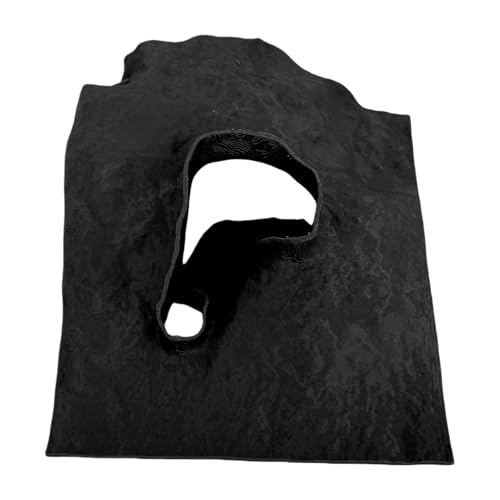 Asixxsix Aquariumdekorationen, PETG 3D-Druck Hideaway Rock Cave Aquarium Ornament, Doppelte Funktion Sicherer Nicht-toxicornamente Fischhaus für Betta Ruhehandte Spielrasse (Black) von Asixxsix