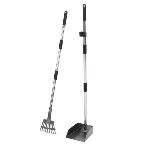 Asixxsix Chicken Poop Scooper & Rake 2 in 1, Hühnchen -Coop -Schaufel -Schaufel -Schaufel mit Verstellbarem Griff für Hühnerkoops und Kleine Nutztiere von Asixxsix