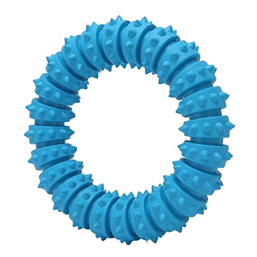 Asixxsix Dog Thorn Ring Toy, weicher Gummi haltbar Hund Squeaky Kauspielzeug bissfest interaktive Hund kauen Kreis Ring Spielzeug für mittelgroße Hunde (blau) von Asixxsix