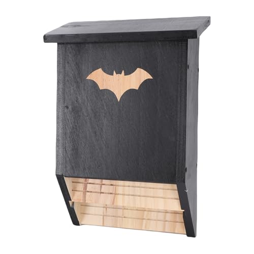 Asixxsix Fledermaushaus für Draußen, Wetterfeste Hölzerne Doppelkammer -Fledermaus -Box, Bis zu 75 Fledermäuse, Fledermaus -Nest -Schutzschachtel für Außenbaum, Garten von Asixxsix