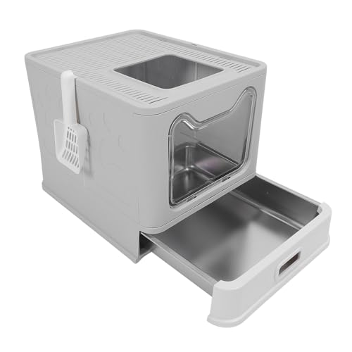 Asixxsix Geschlossene Katzentoilette, Faltbare Geschlossene Katzentoilette mit Deckel, Abgedeckte Katzentoilette, Katzentoilette mit Katzenstreuschaufel, Geruchlose Katzentoilette aus Asixxsix Geschlossene Katzentoilette, Faltbare Geschlossene Katzentoilette mit Deckel, Abgedeckte Katzentoilette, Katzentoilette mit Katzenstreuschaufel, Geruchlose Katzentoilette aus von Asixxsix