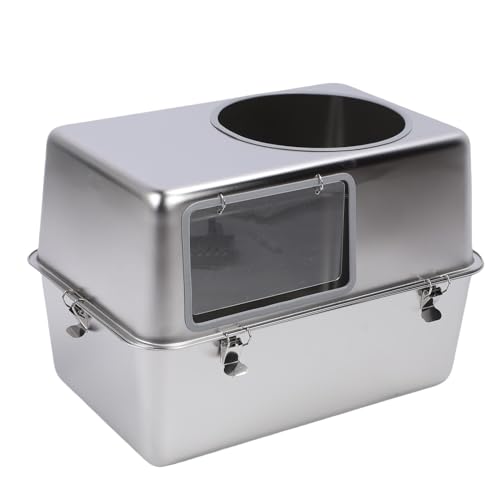 Asixxsix Geschlossene Katzentoilette, Großes Fassungsvermögen Edelstahl-Top-Entry-Katzentoilette, Verhindert Spritzen Metall-Katzentoilette mit Deckel & Schaufel, leicht zu reinigen Asixxsix Geschlossene Katzentoilette, Großes Fassungsvermögen Edelstahl-Top-Entry-Katzentoilette, Verhindert Spritzen Metall-Katzentoilette mit Deckel & Schaufel, leicht zu reinigen von Asixxsix