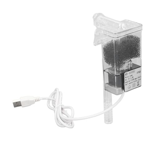 Asixxsix Hängender Aquariumfilter, Effiziente Wasserreinigung, Leiser Betrieb, Einstellbarer Durchfluss, Schlanker Aquariumfilter für Aquarien Unter 35 cm und Aquarien von Asixxsix