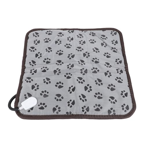 Asixxsix Haustier-Heizkissen, 20 W, 17,72 X 17,72 Zoll, Großes Hunde-Heizkissen, 3 Einstellbare Temperatur, Wasserdicht, Doppelseitig, PU-Gewebe, Elektrisches Hunde-Heizkissen für Katzen von Asixxsix