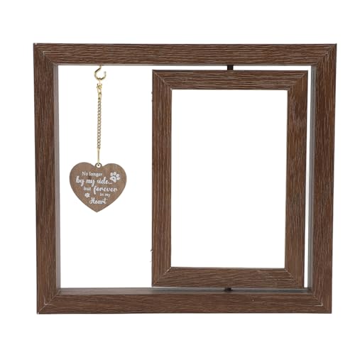 Asixxsix Hund Rotierender Bilderrahmen, Hölzerne Doppelseitige Display Pet Memorial Fotorahmen mit Herzförmiger Anhänger für Home -Geting -Hochzeit, Verlust von Hunde Sympathie Gift Asixxsix Hund Rotierender Bilderrahmen, Hölzerne Doppelseitige Display Pet Memorial Fotorahmen mit Herzförmiger Anhänger für Home -Geting -Hochzeit, Verlust von Hunde Sympathie Gift von Asixxsix