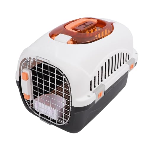Asixxsix Hunde Zwinger aus Kunststoff, 19,69x12,99x12,20 Zoll Atmungsaktiv Airline-freundlicher Haustier Träger mit Oberem Fenster und Griff, Reise Hunde Kiste für Haustiere (Purple) von Asixxsix