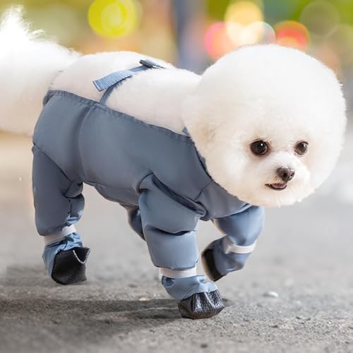 Asixxsix Hundespannstiefel, wasserdichte Hundestiefel Winter Schneehosen Pfotenschutz, Anti -Slip -Hund -Pfotenstiefel Leggings, Verstellbare Hundeschuhe für Winter Schnee Regen Wandern (S) von Asixxsix