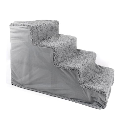 Asixxsix Hundetreppe für Kleine Hunde, 4 Stufen Nicht -Slip -Haustierstufen mit Abnehmbarer Waschabdeckung, für Couchbett und Sofa Innengebrauch, 23.62 X 13,78 X 175 Zoll von Asixxsix