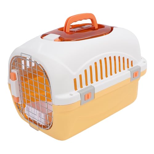 Asixxsix Hundzwinger, Abnehmbarer Reisethundkiste mit Oberster Fenster und Handle, Freundschaftlicher Haustierträger, 19,69 X 12,99 X 12,20 Zoll Kleine Hunde und Katzenträger (Yellow) von Asixxsix