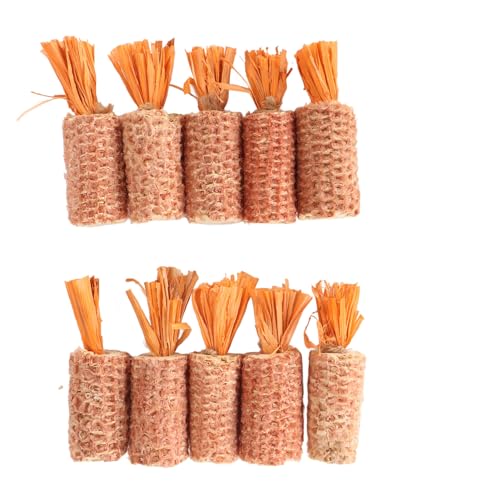 Asixxsix Kaninchen-Kauspielzeug für Zähne, 10 Stück Karottenförmiges Hamsterspielzeug, Lustiges Hamster-Maiskolben-Spielzeug für Hamster, Kaninchen und Andere Kleine Haustiere (Orange Asixxsix Kaninchen-Kauspielzeug für Zähne, 10 Stück Karottenförmiges Hamsterspielzeug, Lustiges Hamster-Maiskolben-Spielzeug für Hamster, Kaninchen und Andere Kleine Haustiere (Orange von Asixxsix