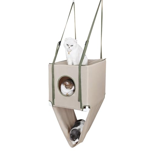 Asixxsix Katze Hängende Hängematte, Doppelt Schichten Sichere Türhängelbett mit Atmungsaktiven Fenstern für den Gebrauch von Allen Jahreszeiten Im Innenbereich, Regen -Proof Asixxsix Katze Hängende Hängematte, Doppelt Schichten Sichere Türhängelbett mit Atmungsaktiven Fenstern für den Gebrauch von Allen Jahreszeiten Im Innenbereich, Regen -Proof von Asixxsix