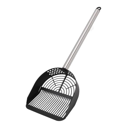 Asixxsix Katzenstrauder -Schaufel, Edelstahl Langgang Griff Katze Schaufel Non -Stick Katze Katzentoilette Schaufel Sifter Schaufel, Haustier Pooper Schaufel Deep Shovel für Strände (Black) von Asixxsix